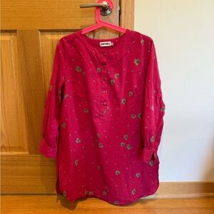 Fabindia Women’s Pink Floral Tunic Top